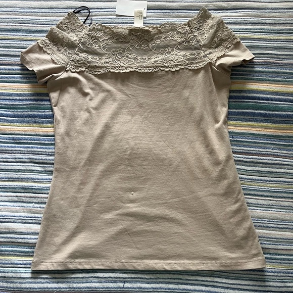 H&M Tan and Cream Fitted Embellished Blouse - Picture 6 of 14